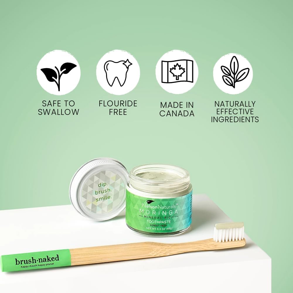 Moringa Mineral Rich Fluoride Free Toothpaste 3.3 oz | Zero Waste & Alkalizing