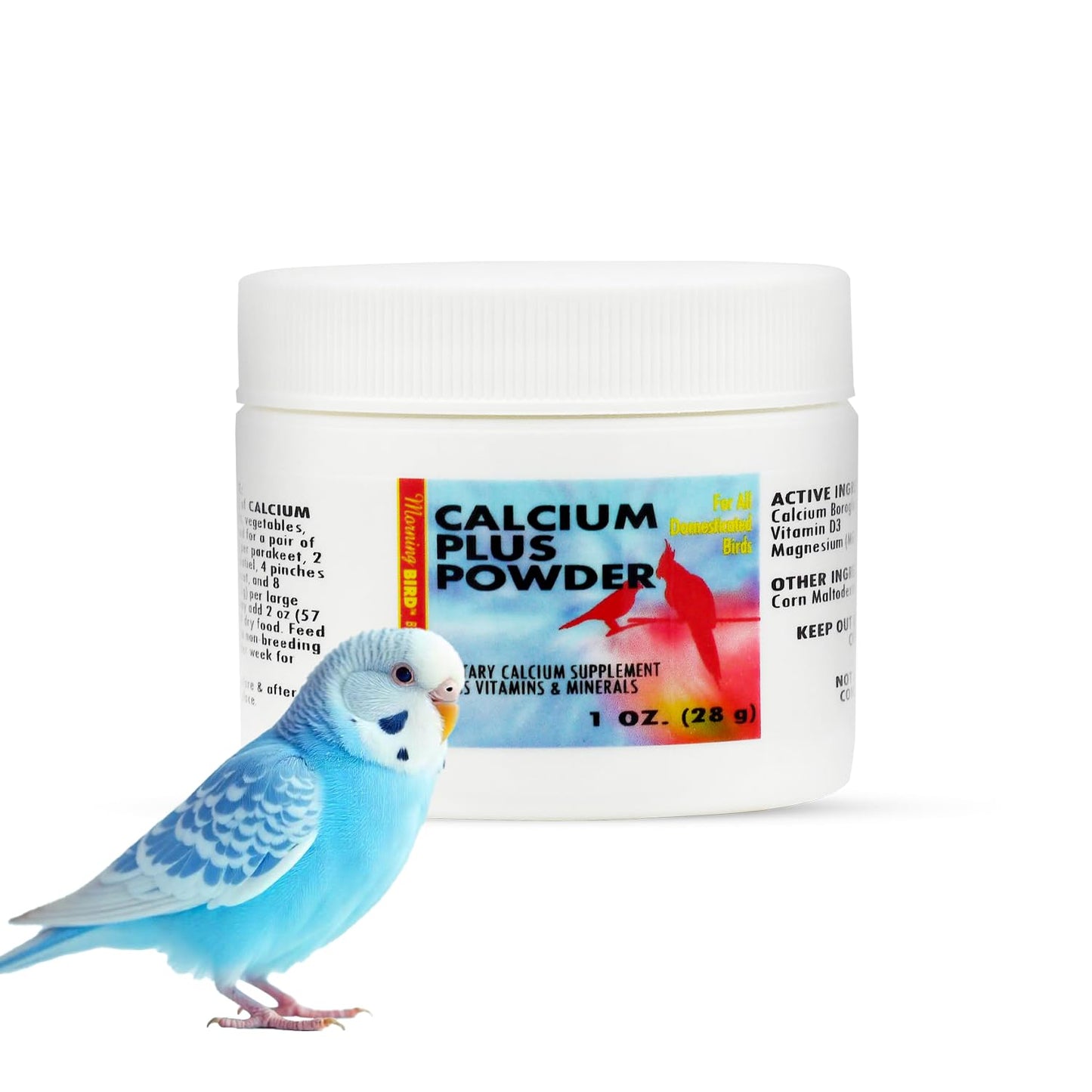 Morning Bird Calcium Plus Powder for Birds 1 oz – Calcium & Vitamin Supplement for Bone Health