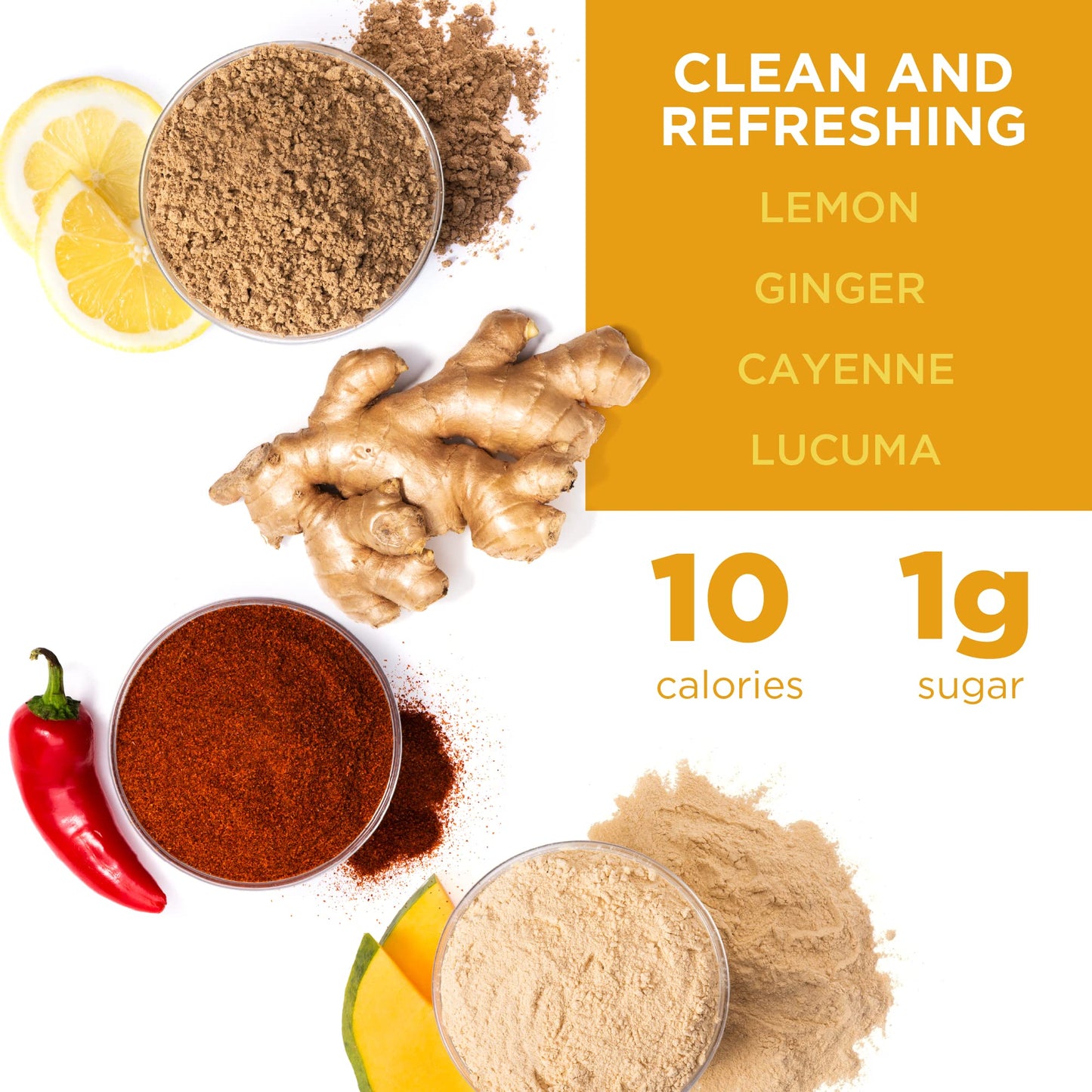 Laird Superfood Morning Jumpstart Powder Drink Supplement – Lemon, Lucuma, Ginger & Cayenne, Organic, 2.7 oz (Pack of 1)