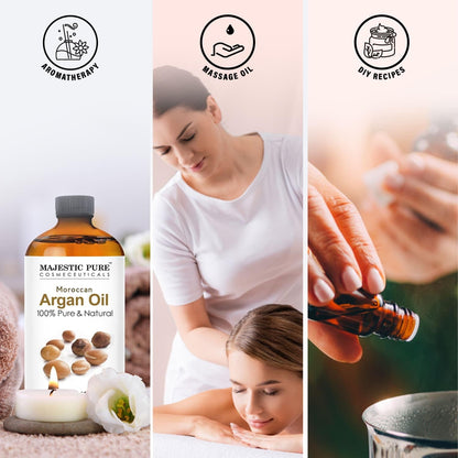 Majestic Pure Moroccan Argan Essential Oil – 4 Fl Oz | 100% Pure & Natural