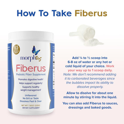 MORPHUS Fiberus Prebiotic Fiber Powder – Flavorless, Women's Gut Health & Regularity