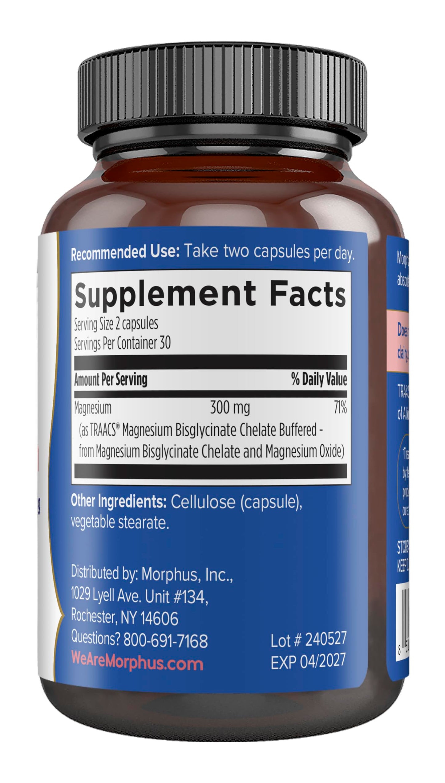 Morphus Magnesium Bisglycinate Chelate 300mg – 60 Capsules | Sleep, De-Stress & Muscle Support