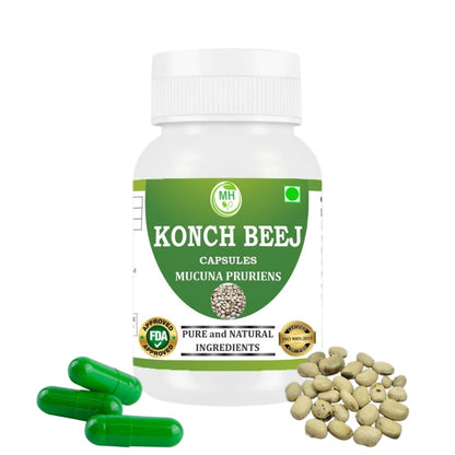 Morsan Kaunch Beej Capsules 500mg – Herbal Vitality & Energy (60 Capsules) – Lactose Free, Non-GMO
