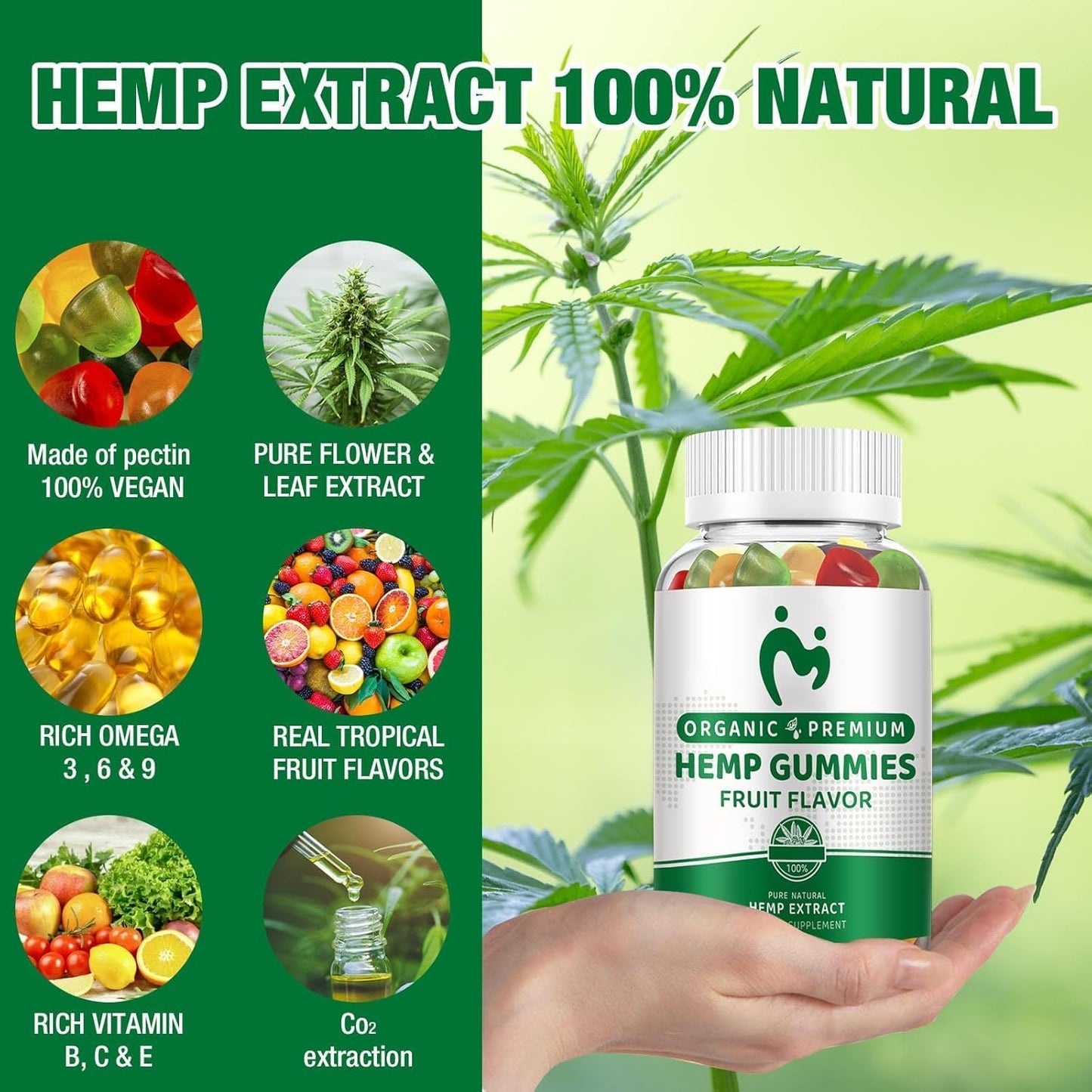 MOSRAY Hemp Gummies – Pain, Sleep & Anxiety Relief | Organic Extra Strength 3 Pack