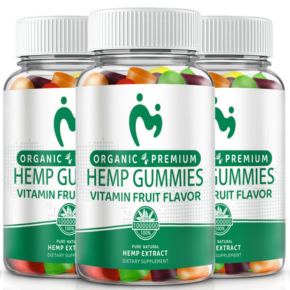 MOSRAY Hemp Gummies – Pain, Sleep & Anxiety Relief | Organic Extra Strength 3 Pack