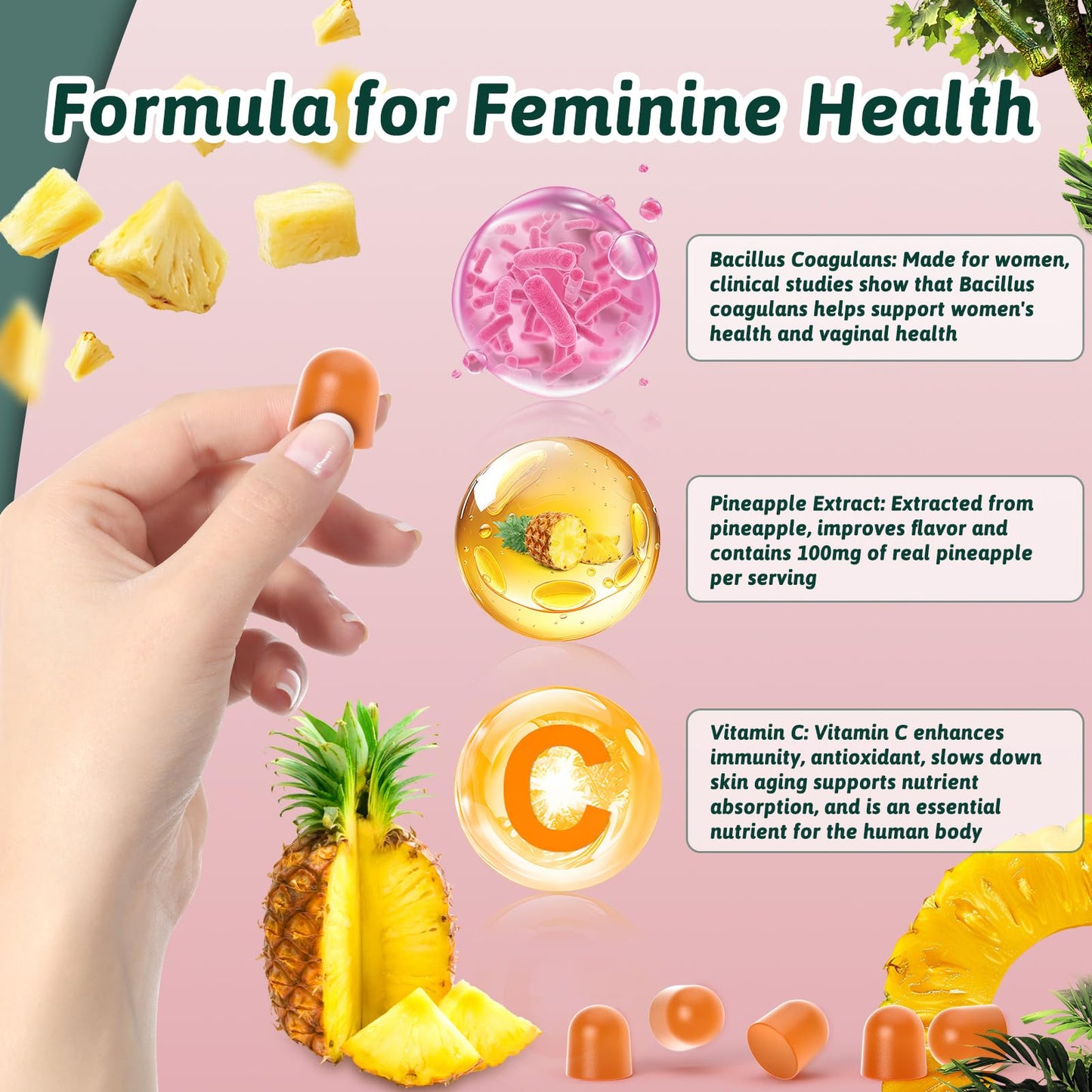Mosslly Feminine Balance Gummies for Women – Probiotic + Vitamin C