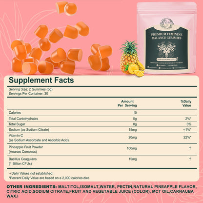 Mosslly Feminine Balance Gummies for Women – Probiotic + Vitamin C