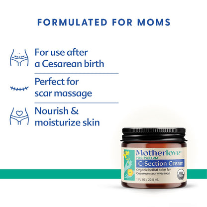 Motherlove C-Section Cream (1oz) – Organic Scar Care for Postpartum Comfort
