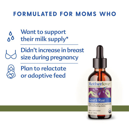 Motherlove Goat’s Rue 2 oz Tincture – Lactation Support, Organic, Vegan