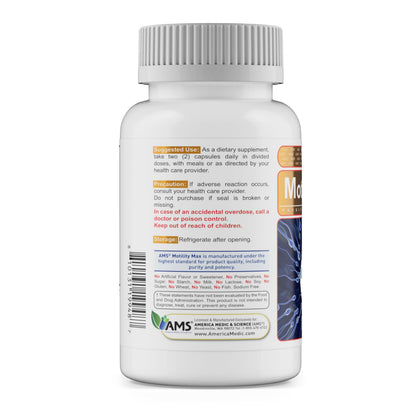 Motility Max – Sperm Motility & Reproductive Health Support | Circulation, Libido & Testosterone | 60 Capsules