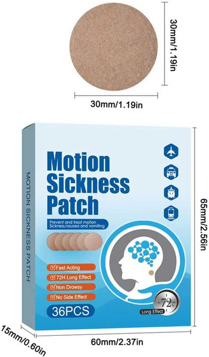 Motion Sickness Patches 36 Count — Non-Drowsy, Fast-Acting Travel Patches