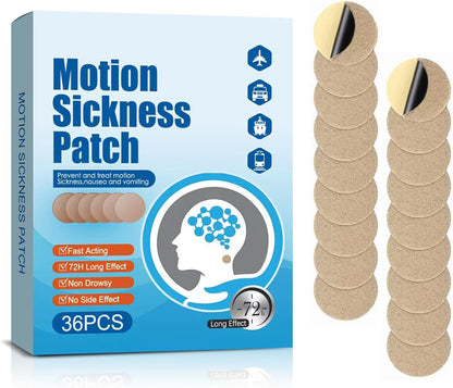 Motion Sickness Patches 36 Count — Non-Drowsy, Fast-Acting Travel Patches