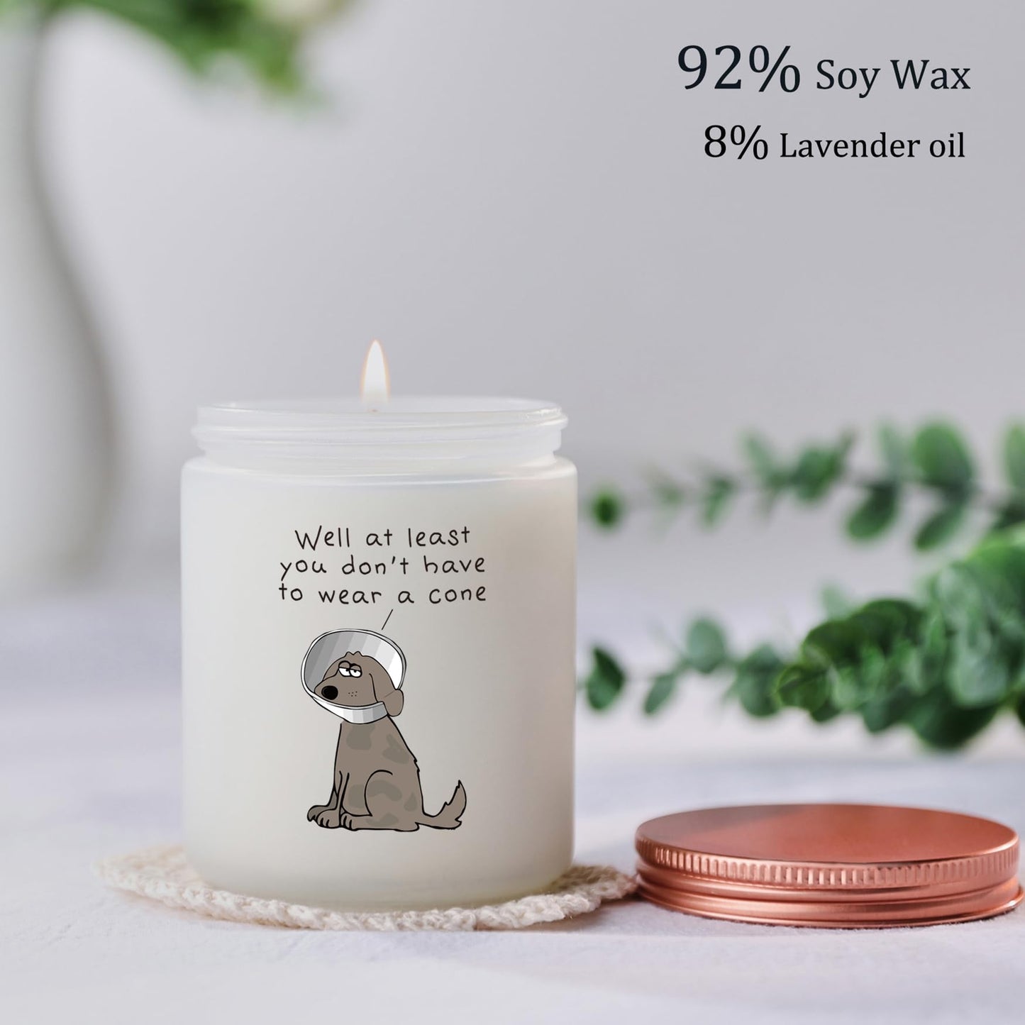 MOTVZC Lavander Scented Candles | Get Well Gifts for Women & Men | Funny Recovery Candle for Dog Lovers
