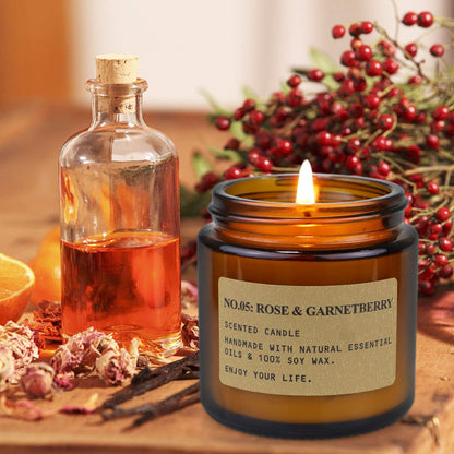 MOULENGGU 6-Pack Soy Wax Candles Gift Set – Amber Jar, Home Scented Aromatherapy