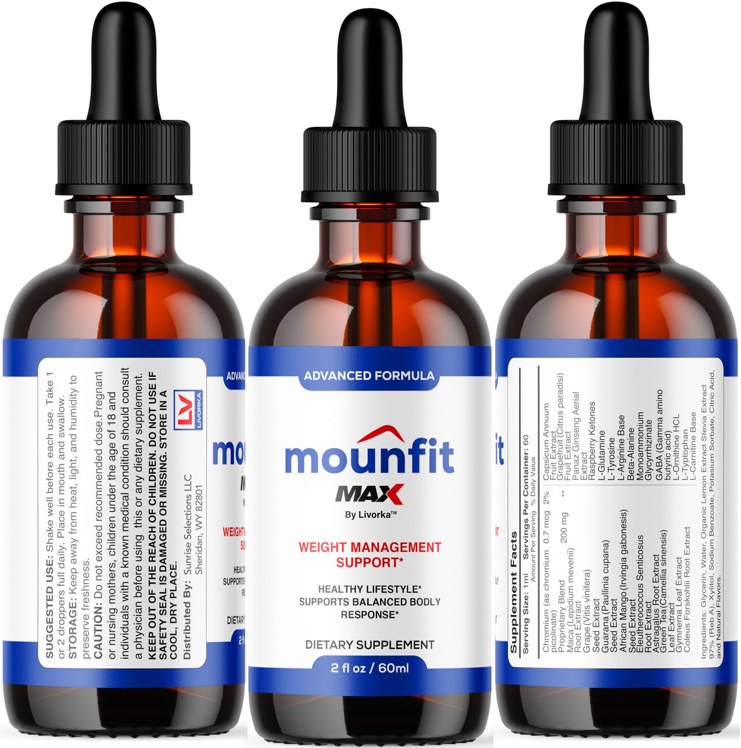 (2 Pack) Mounfit Drops Max – Official Moun Fit Drops Max Liquid Supplement, Maximum Strength