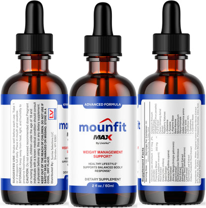 (2 Pack) Mounfit Drops Max – Official Moun Fit Drops Max Liquid Supplement, Maximum Strength