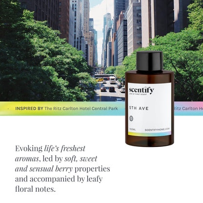 Scentify 5th Ave Aroma Oil Refill – Bergamot, Floral & Gardenia (100ml) for Oil Diffusers