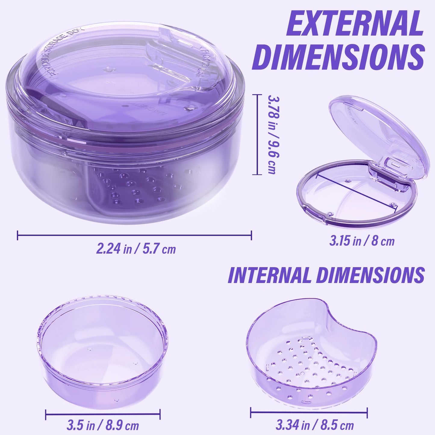 2-in-1 Denture Case 2PCS – No-Leak Travel Retainer & Bath Case
