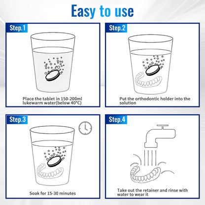 Retainer Cleaner Tablets for Invisalign - 120 Sulphate-Free Kit