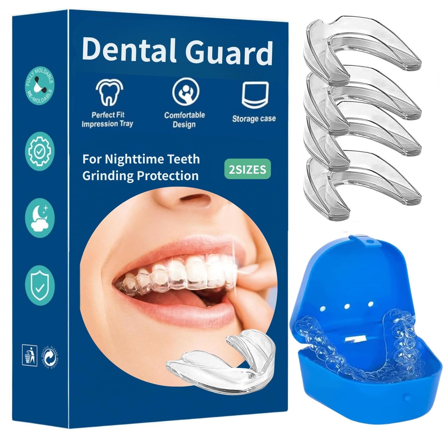 Mouth Guard for Clenching Teeth at Night - 4 Pcs Night Guards for Teeth Grinding