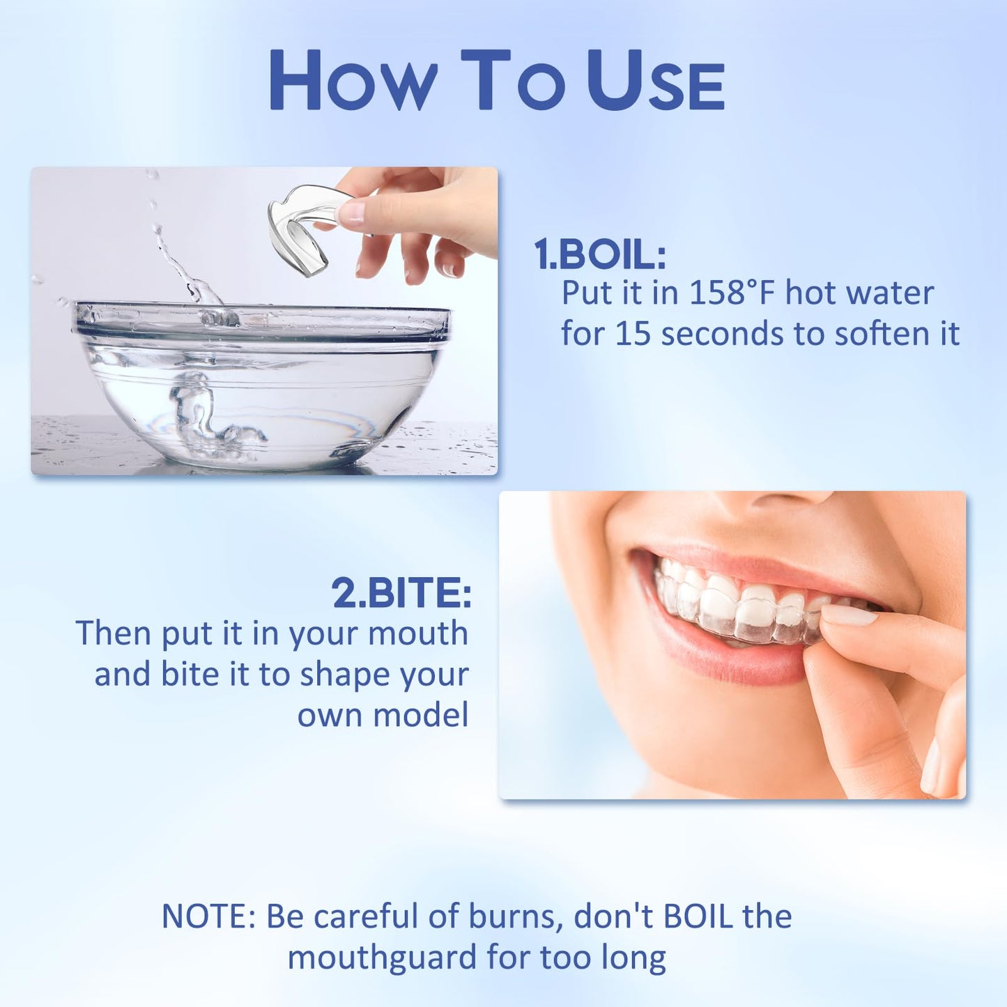 Mouth Guard for Teeth Grinding at Night – Pack of 4 with 2 Sizes