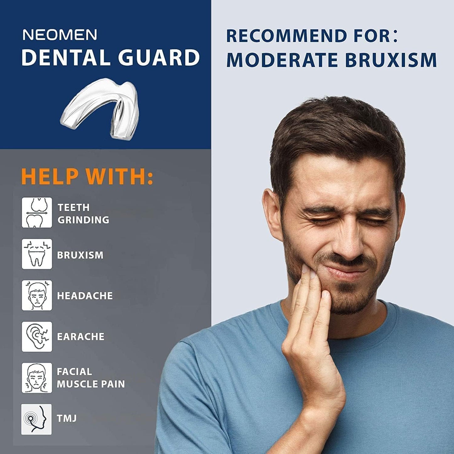 Moldable Mouth Guard for Teeth Grinding at Night – Custom Dental Guard (4-Pack) + 12 Tablets