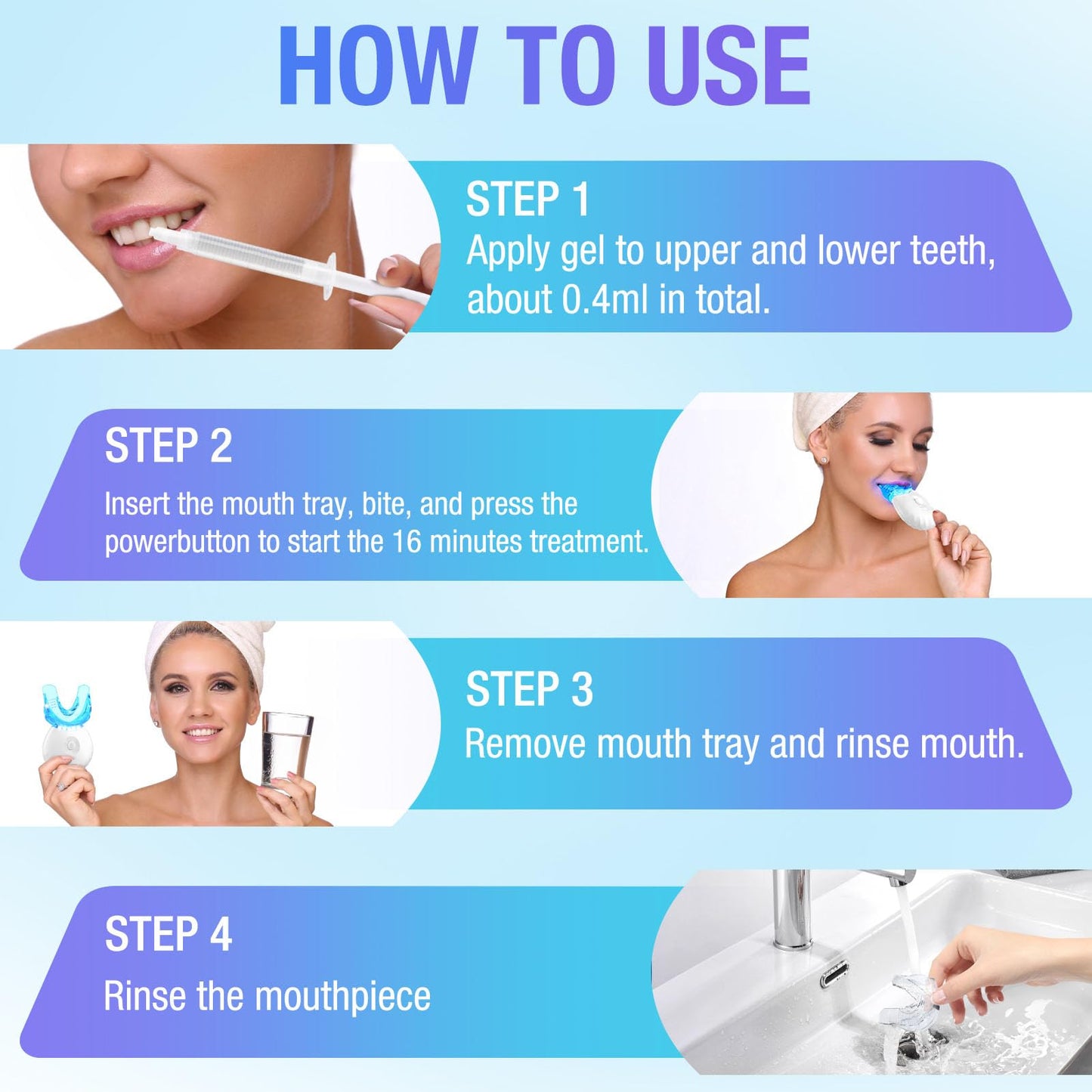 Teeth Whitening Kit with LED Light - Fast, Non-Sensitive Whitening Gel (1 Fl Oz) | 35% Carbamide Peroxide