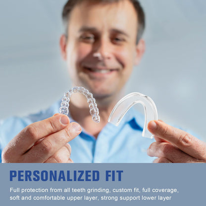 Mouth Guard for Teeth Grinding at Night – EVA Night Guard with 6 Cleaning Tablets