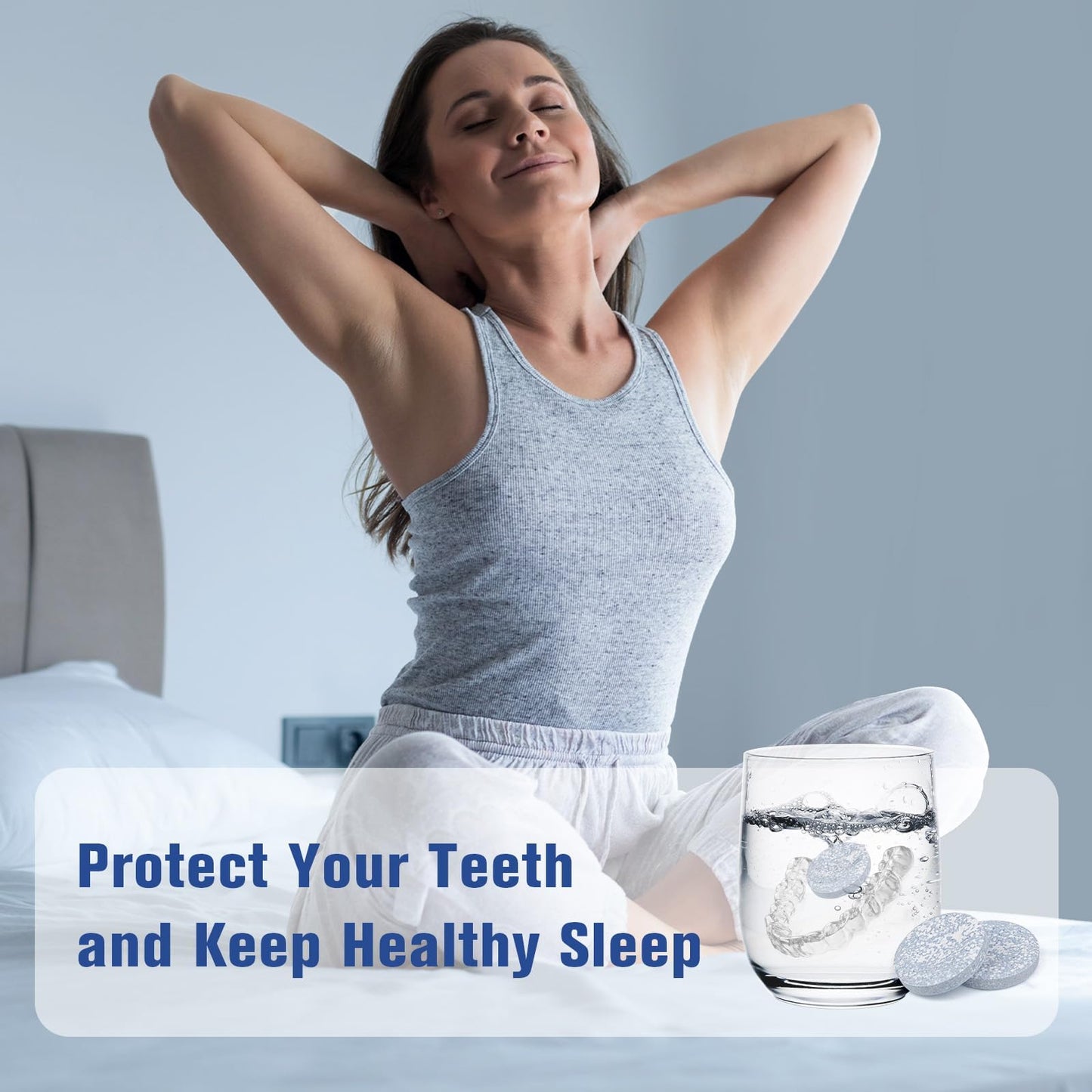 Mouth Guard for Teeth Grinding at Night – EVA Night Guard with 6 Cleaning Tablets