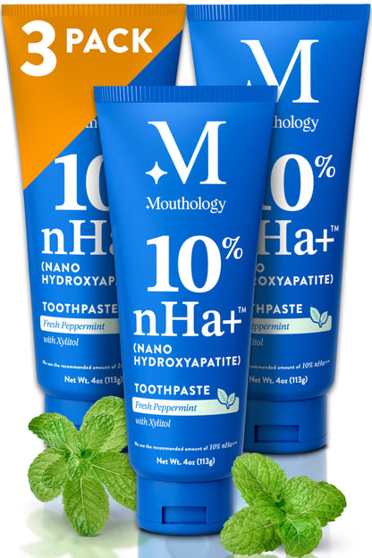 Mouthology 10% Nano Hydroxyapatite Toothpaste – Fluoride Free, SLS Free, 4oz