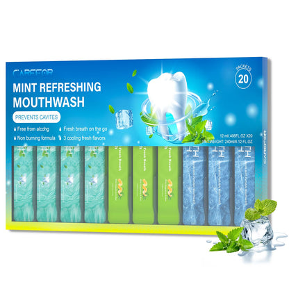 Mouthwash Travel Size – Portable Packets to Go | Fresh Mint, Icy Mint, Grapefruit Mint | Alcohol & Fluoride Free
