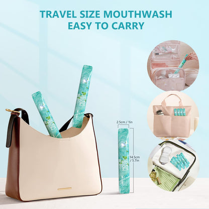 Mouthwash Travel Size – 60 Pack of Individual Fresh Mint Mouthwash Packets (Alcohol & Fluoride Free)