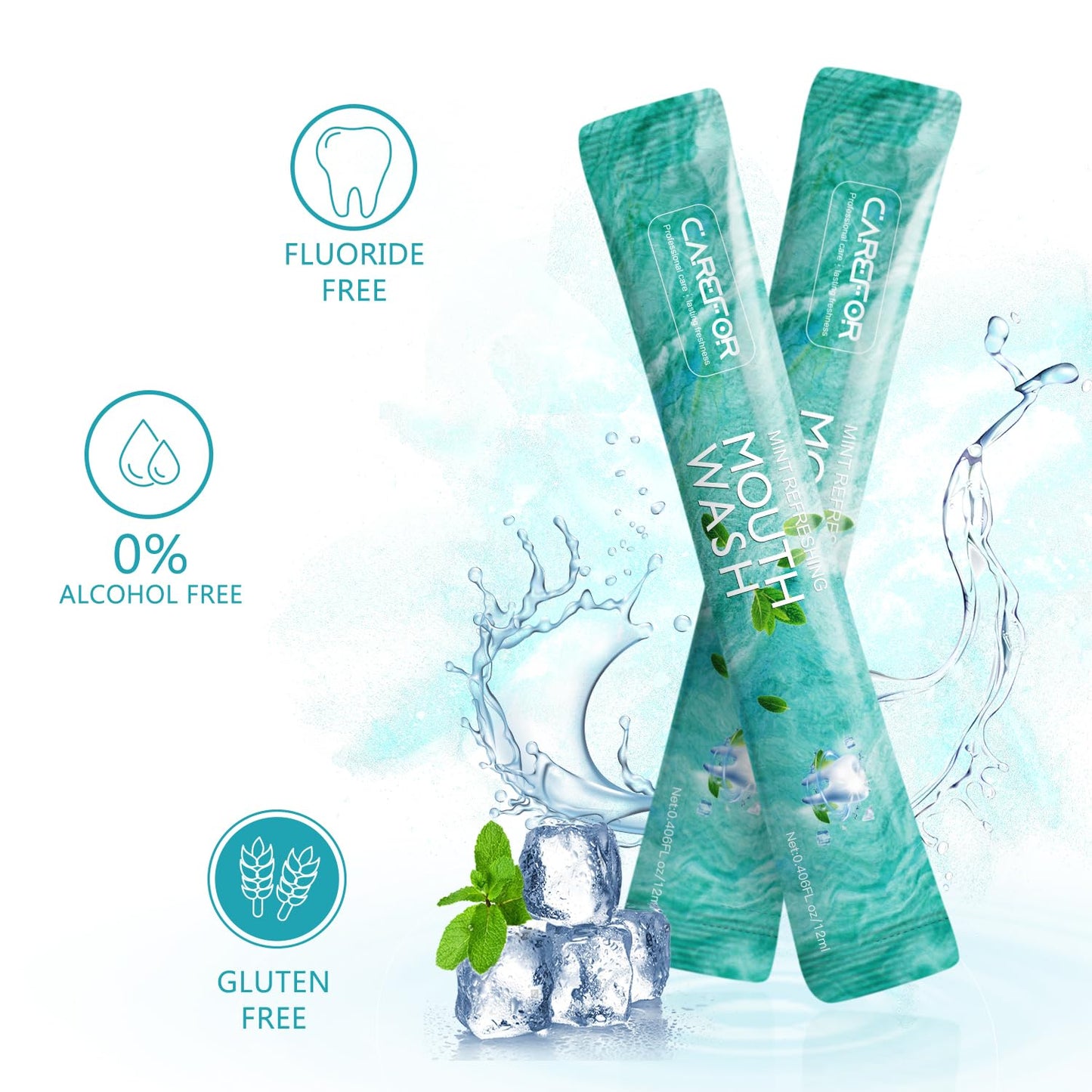 Travel Size Mouthwash Pack of 20 – Alcohol & Fluoride Free Fresh Mint Strips
