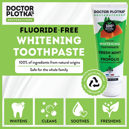 Mouthwatchers Fluoride Free Toothpaste for Sensitive Teeth – 2 Tubes, 3 oz
