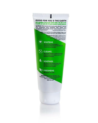Mouthwatchers Whitening Fluoride-Free Toothpaste – Natural Mint Propolis (3 oz) | Dr. Plotka's