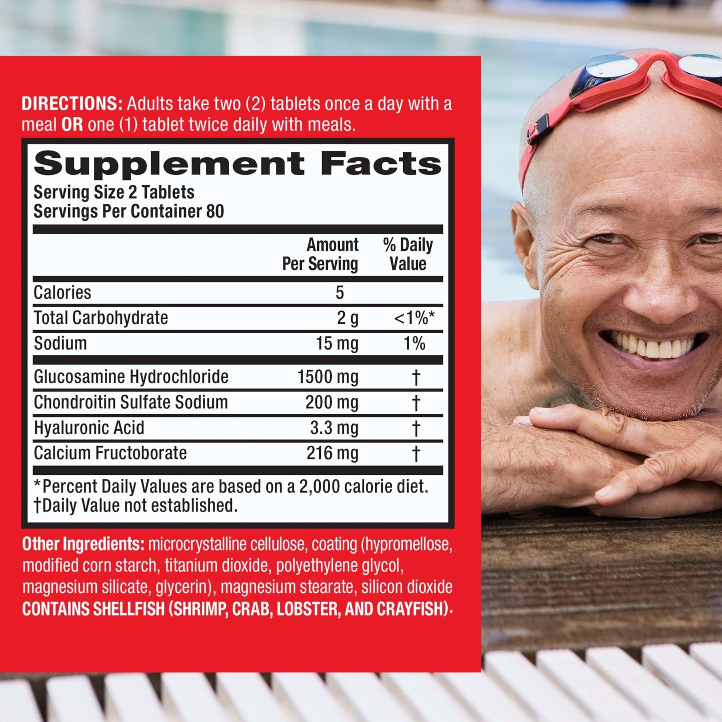 Move Free Advanced Glucosamine Chondroitin + Calcium Fructoborate Joint Support - 160 Tablets (80 Servings)