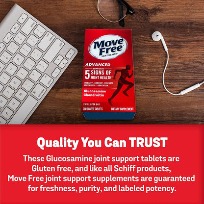 Move Free Advanced Glucosamine, Chondroitin & Uniflex – Joint Support (200 Tablets)