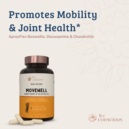 MoveWell by Live Conscious – Joint Support with Glucosamine, Chondroitin, MSM & Hyaluronic Acid (2-Pack) BritishVita | Premium UK Vitamins & Wellness Supplements