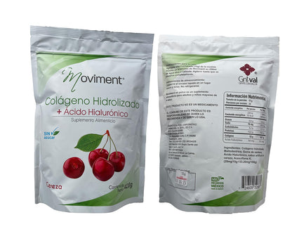 Moviment: Hydrolyzed Collagen + Hyaluronic Acid – Sugar-Free Cherry Flavor