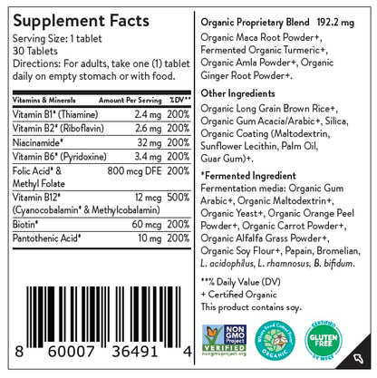 Movita Fermented Vitamin B-Complex – Organic Vegan B-Complex for Mood & Metabolism