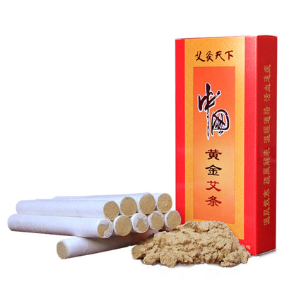 10PCS Box Chinese Moxa Sticks 15:1 3-Year Chen High Purity Moxibustion Roll (艾灸条)