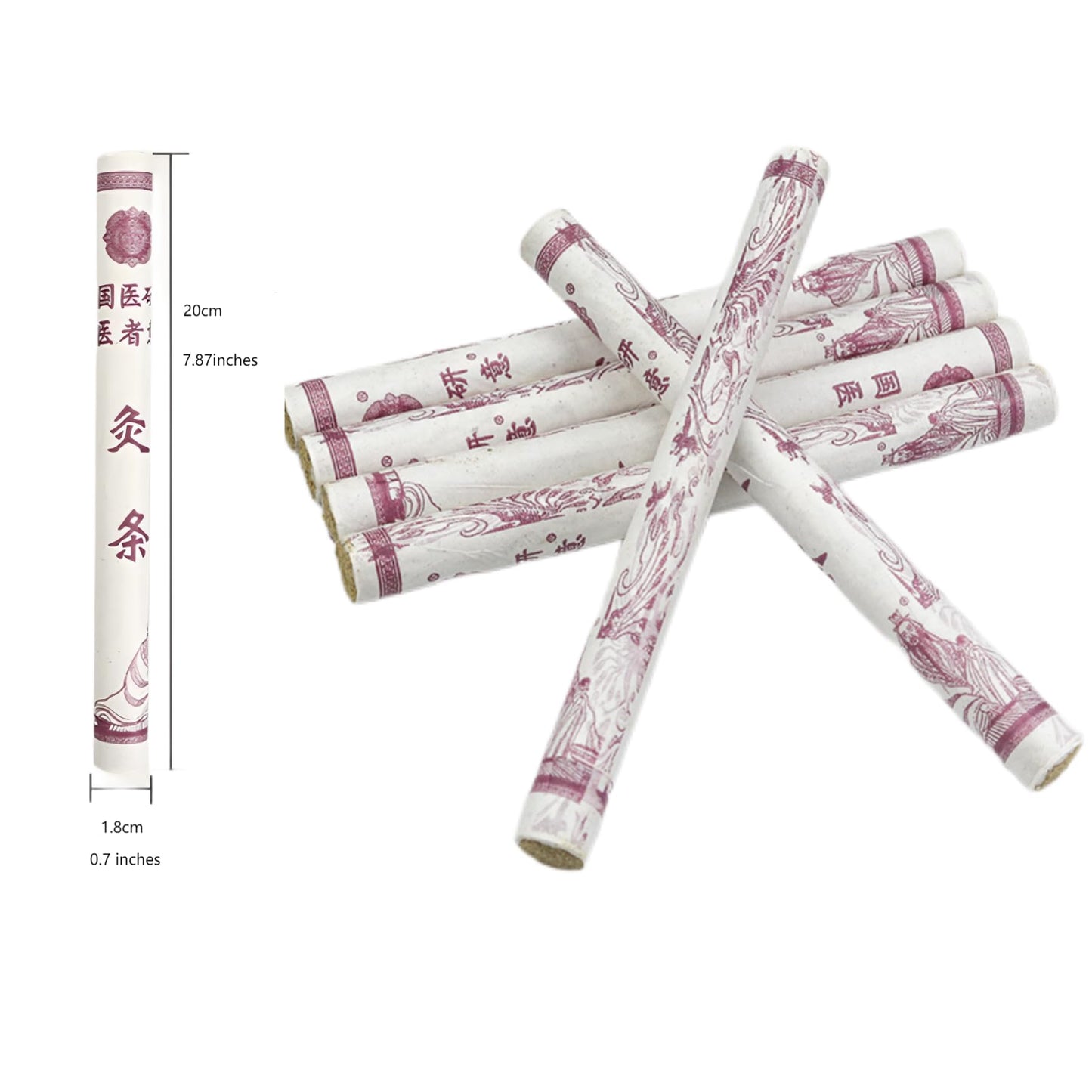 Moxa Sticks for Moxibustion – Pure Mugwort (20:1), 10 Rolls