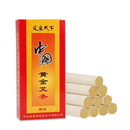 10PCS Box Chinese Moxa Sticks 15:1 3-Year Chen High Purity Moxibustion Roll (艾灸条)