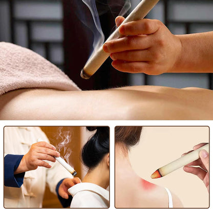 12 Rolls Moxa Stick for Moxibustion – 50:1 Extraction, Chen Mugwort, 20cm