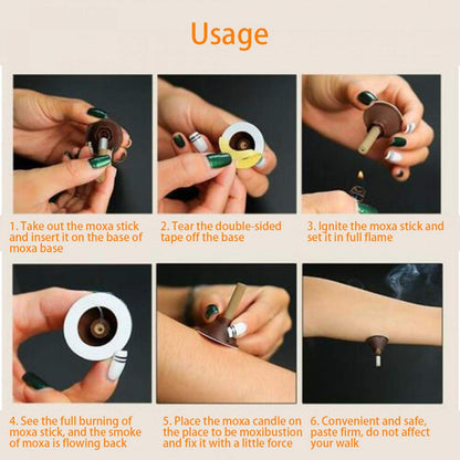 60pcs Moxa Sticks – Self-Adhesive Moxibustion Device for Neck, Shoulders & Back