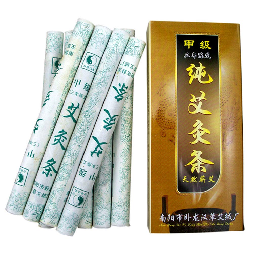 Moxa Sticks Natural Mugwort Rolls – Handmade Pure Wormwood, 3-Year Purity for Moxibustion (10 per Box)
