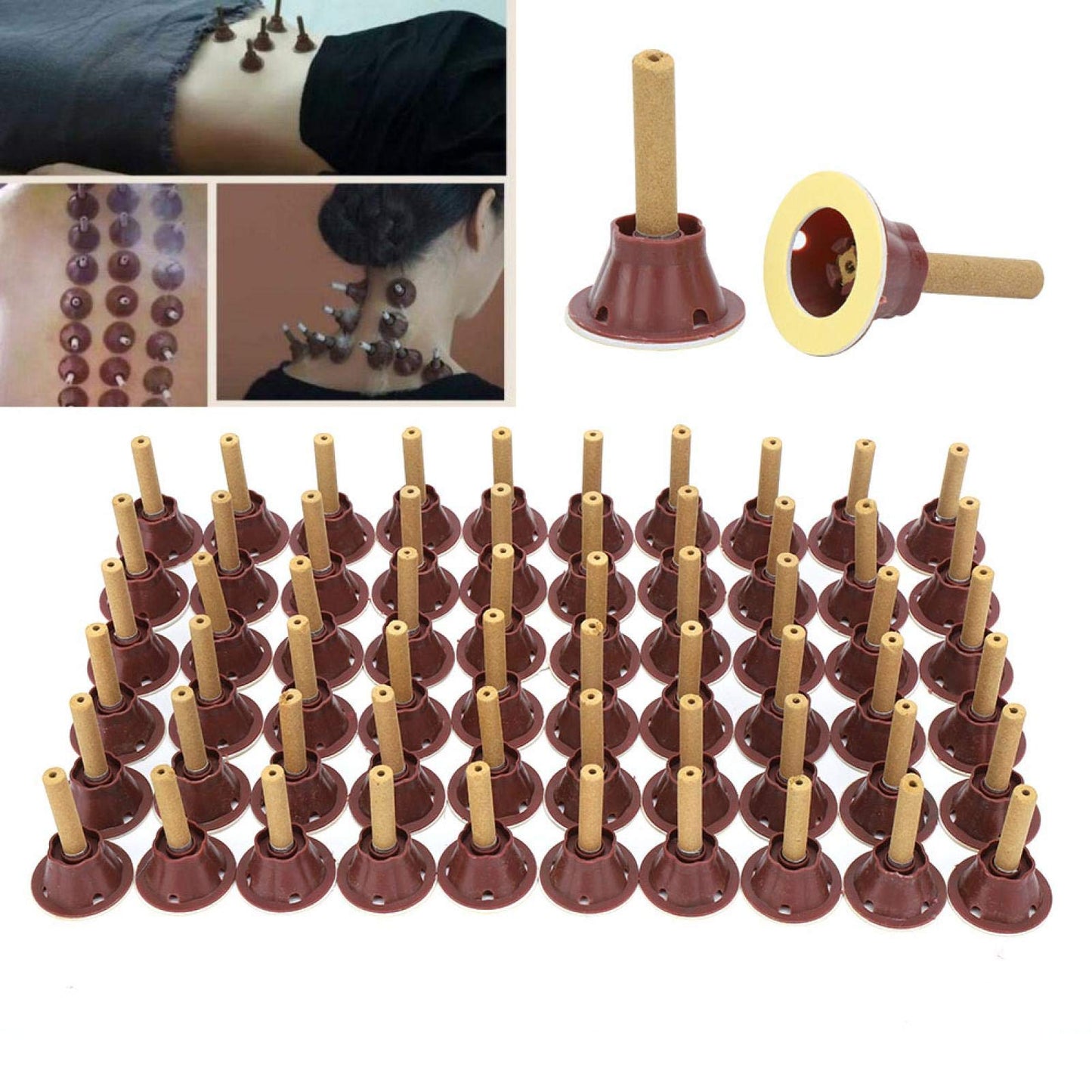 60pcs Moxa Sticks – Self-Adhesive Moxibustion Device for Neck, Shoulders & Back
