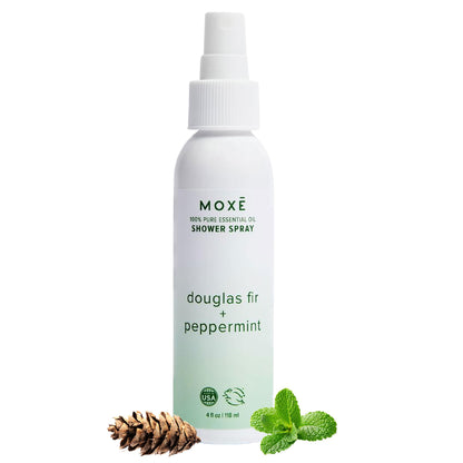 MOXE Aromatherapy Shower Spray | Douglas Fir & Peppermint, Made in USA, 4 oz