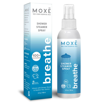 MOXE Breathe Shower Mist – Eucalyptus & Peppermint, 4 oz, USA