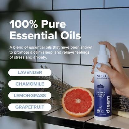 MOXE Dream Shower Mist – Spa Steam Spray with Natural Essential Oils | 4 oz